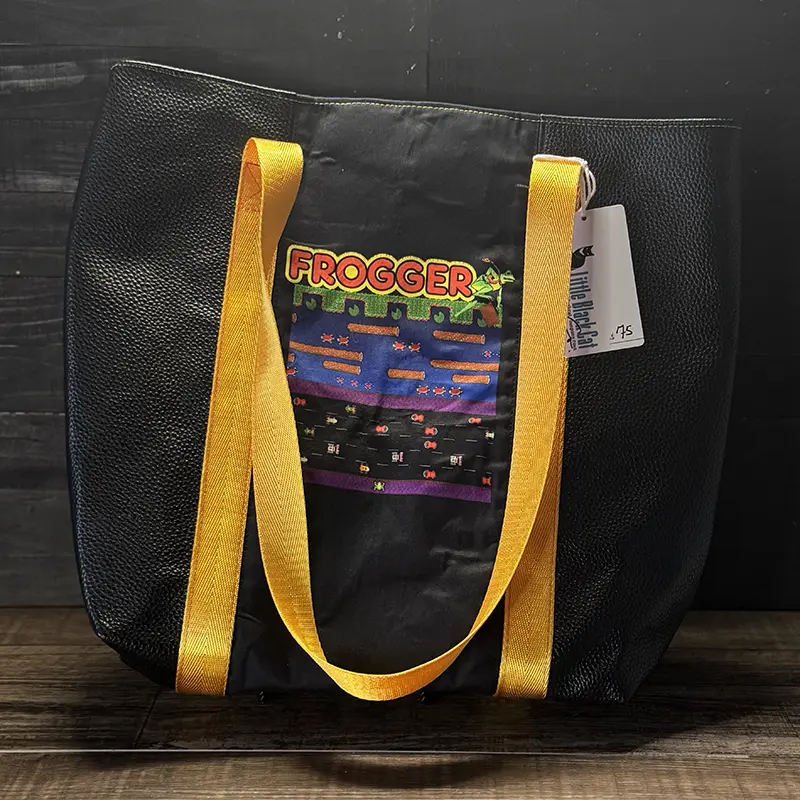 handmade tote bag with an  design of balls and clouds